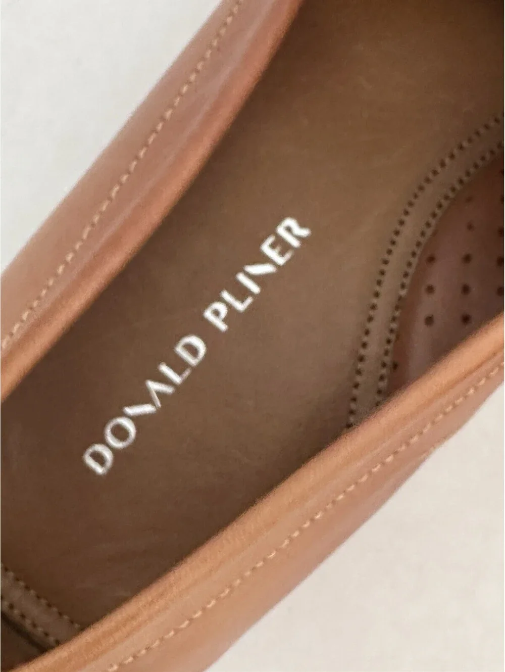 Donald Pliner Damion Leather Casual Mens Loafer Woven Calf Cognac Size 10